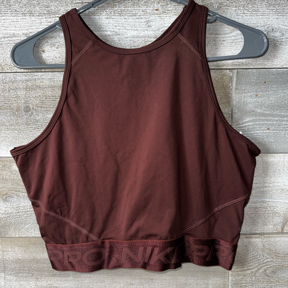 Nike Pro Dri‑Fit Sports Bra in Earth Brown
